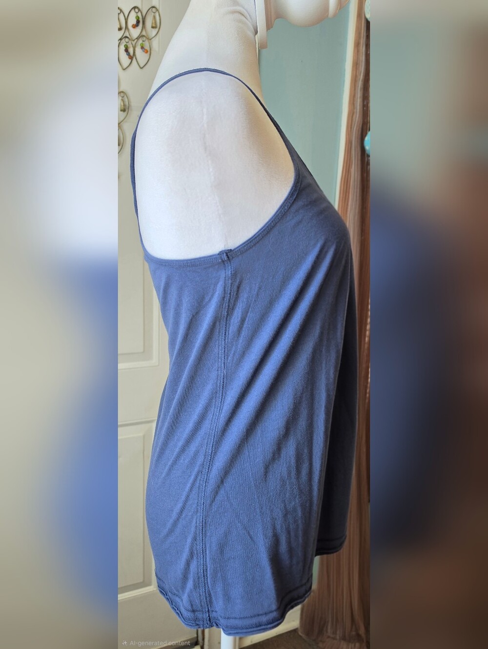 Y2K Vintage Abercrombie & Fitch Pleated Scoop Neck Babydoll Tank Womens M Blue - Picture 5 of 13